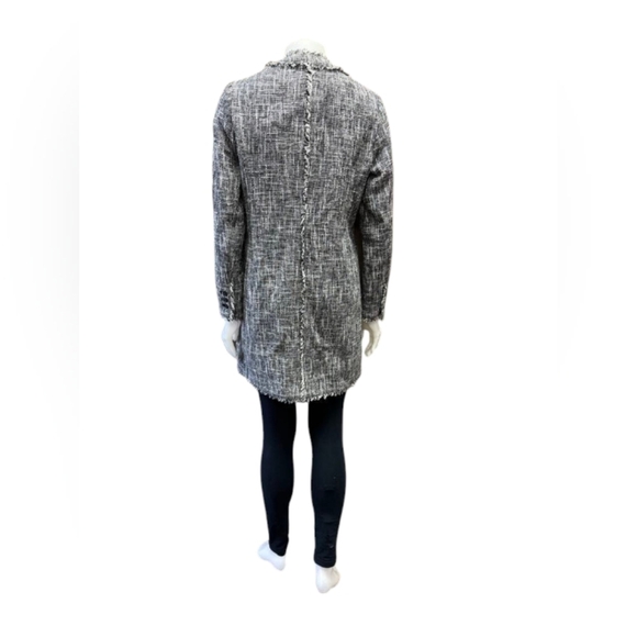 Karl Lagerfeld EUC Woven Tweed Coat Black/White Size 8 - Picture 5 of 10